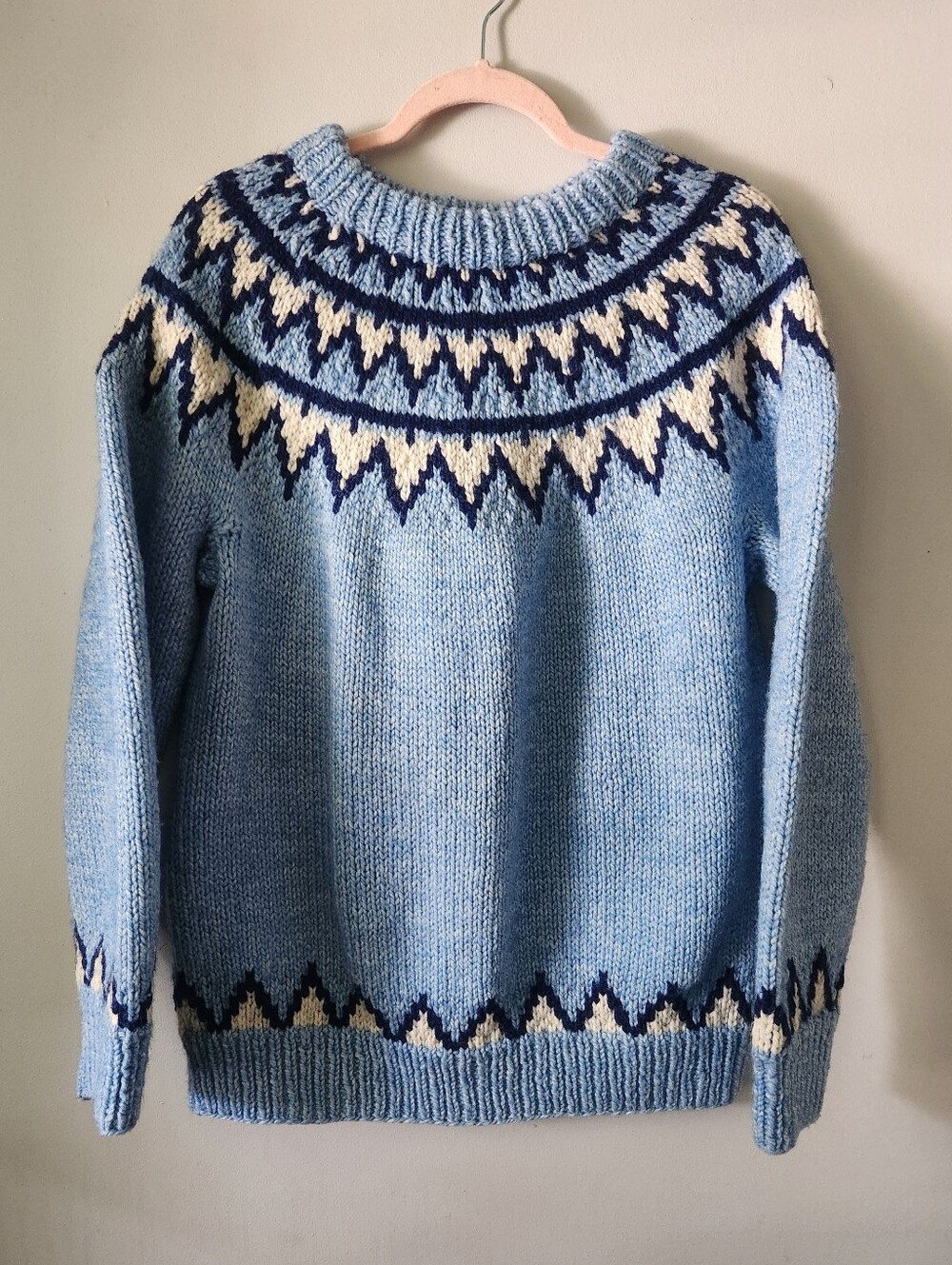 Hand-Knit Icelandic-style Nordic Yoke Sweater Fairisle Sweater ❄️